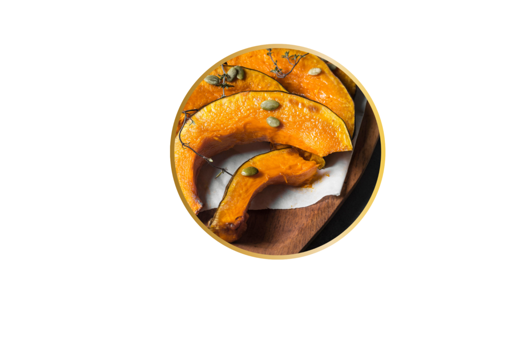 sliced, roasted pumpkin