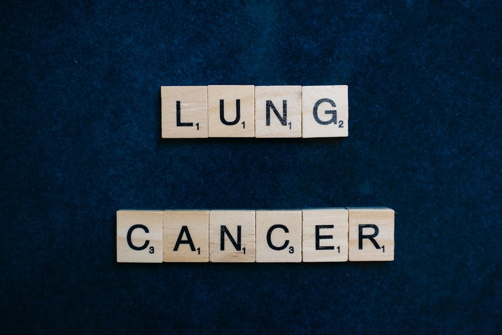 Lung Cancer Text on scrabble tiles